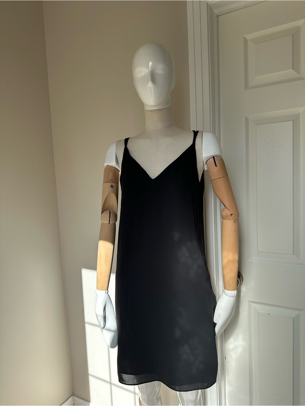 TOPSHOP petite mini slip dress black size 4